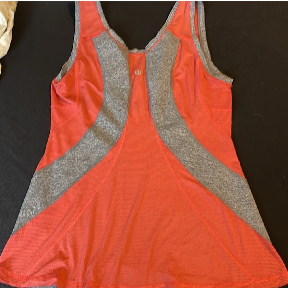 lululemon athletica Red and Gray Tank Top